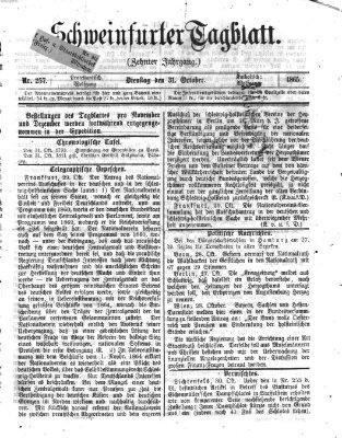 Schweinfurter Tagblatt Dienstag 31. Oktober 1865