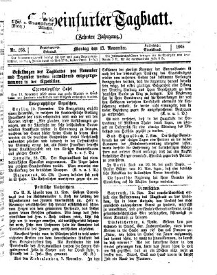 Schweinfurter Tagblatt Montag 13. November 1865