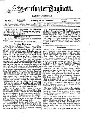 Schweinfurter Tagblatt Dienstag 14. November 1865