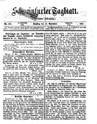 Schweinfurter Tagblatt Samstag 18. November 1865