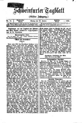 Schweinfurter Tagblatt Montag 22. Januar 1866