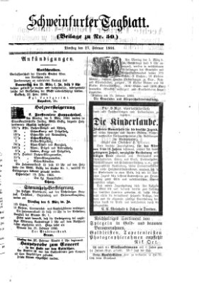 Schweinfurter Tagblatt Dienstag 27. Februar 1866