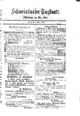 Schweinfurter Tagblatt Freitag 2. März 1866