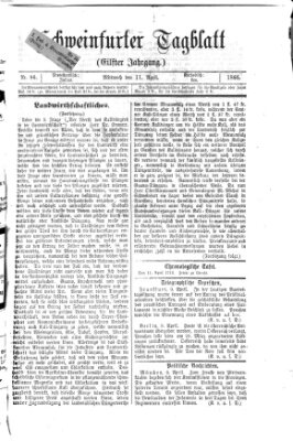 Schweinfurter Tagblatt Mittwoch 11. April 1866