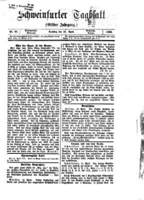 Schweinfurter Tagblatt Samstag 21. April 1866