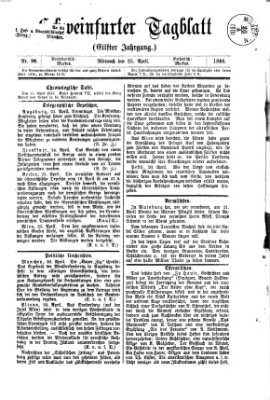 Schweinfurter Tagblatt Mittwoch 25. April 1866