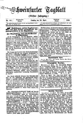 Schweinfurter Tagblatt Samstag 28. April 1866