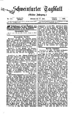 Schweinfurter Tagblatt Mittwoch 27. Juni 1866