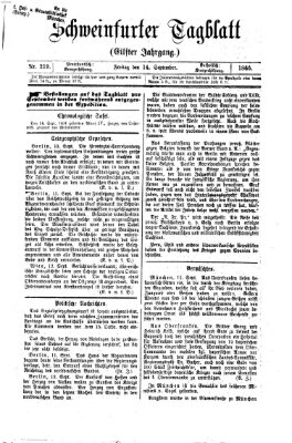 Schweinfurter Tagblatt Freitag 14. September 1866