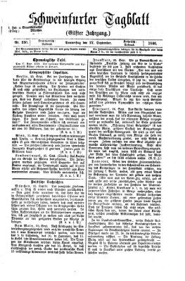 Schweinfurter Tagblatt Donnerstag 27. September 1866