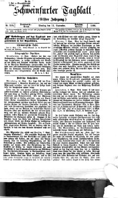 Schweinfurter Tagblatt Dienstag 11. September 1866