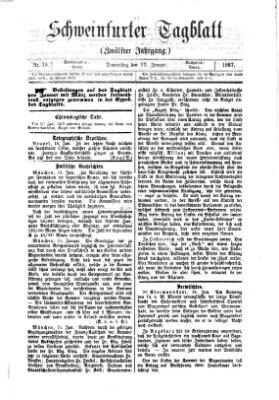 Schweinfurter Tagblatt Donnerstag 17. Januar 1867