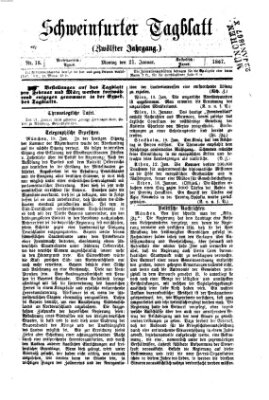 Schweinfurter Tagblatt Montag 21. Januar 1867