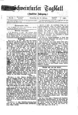 Schweinfurter Tagblatt Donnerstag 14. Februar 1867