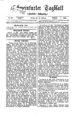 Schweinfurter Tagblatt Freitag 15. Februar 1867