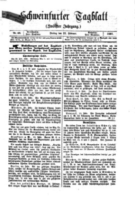 Schweinfurter Tagblatt Freitag 22. Februar 1867