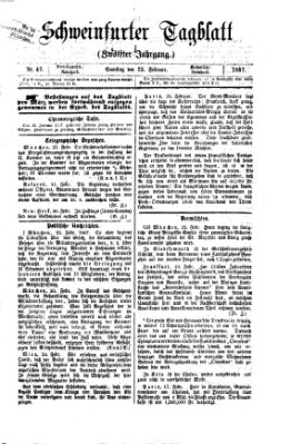 Schweinfurter Tagblatt Samstag 23. Februar 1867