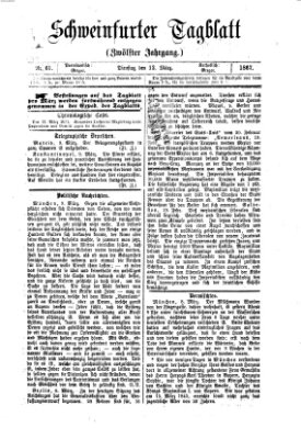 Schweinfurter Tagblatt Dienstag 12. März 1867