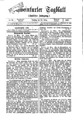 Schweinfurter Tagblatt Dienstag 26. März 1867