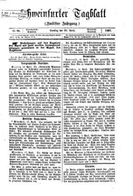 Schweinfurter Tagblatt Samstag 20. April 1867