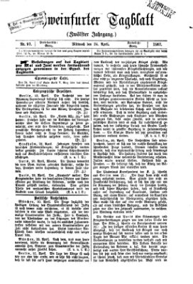 Schweinfurter Tagblatt Mittwoch 24. April 1867