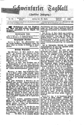 Schweinfurter Tagblatt Freitag 26. April 1867