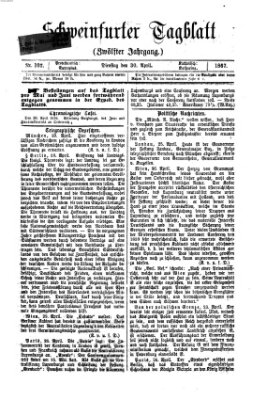 Schweinfurter Tagblatt Dienstag 30. April 1867