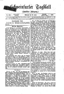 Schweinfurter Tagblatt Mittwoch 26. Juni 1867