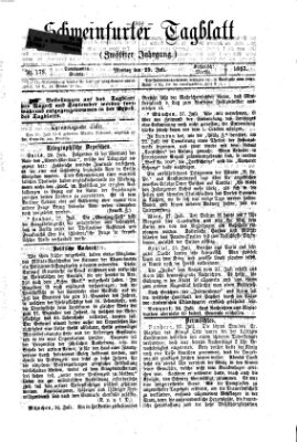 Schweinfurter Tagblatt Montag 29. Juli 1867