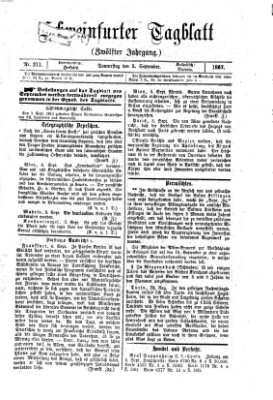 Schweinfurter Tagblatt Donnerstag 5. September 1867