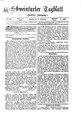 Schweinfurter Tagblatt Samstag 7. September 1867