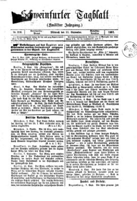 Schweinfurter Tagblatt Mittwoch 11. September 1867