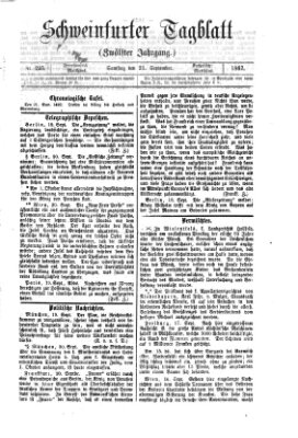 Schweinfurter Tagblatt Samstag 21. September 1867