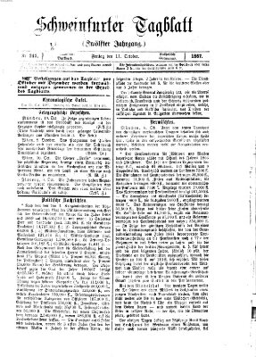 Schweinfurter Tagblatt Freitag 11. Oktober 1867