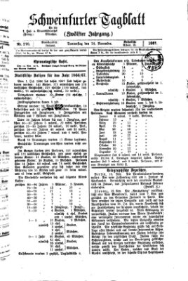 Schweinfurter Tagblatt Donnerstag 14. November 1867