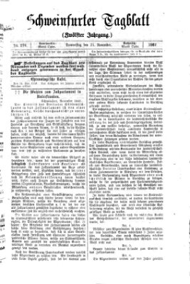 Schweinfurter Tagblatt Donnerstag 21. November 1867