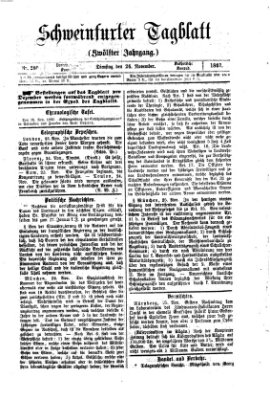 Schweinfurter Tagblatt Dienstag 26. November 1867