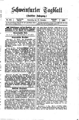 Schweinfurter Tagblatt Donnerstag 28. November 1867