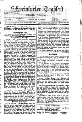 Schweinfurter Tagblatt Dienstag 3. Dezember 1867