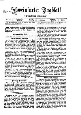 Schweinfurter Tagblatt Samstag 11. Januar 1868