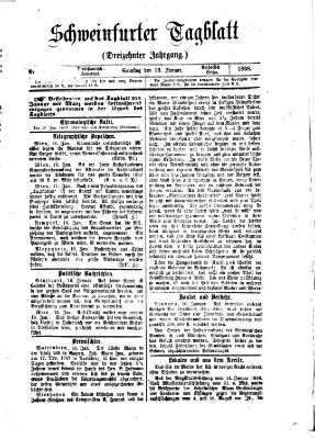 Schweinfurter Tagblatt Samstag 18. Januar 1868