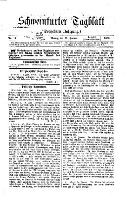 Schweinfurter Tagblatt Montag 20. Januar 1868