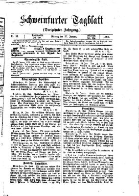 Schweinfurter Tagblatt Montag 27. Januar 1868