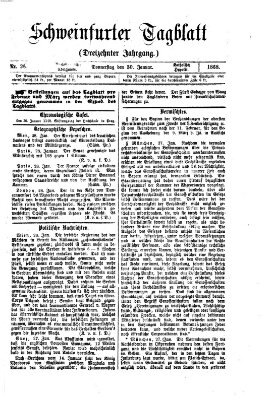 Schweinfurter Tagblatt Donnerstag 30. Januar 1868