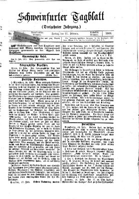 Schweinfurter Tagblatt Freitag 21. Februar 1868