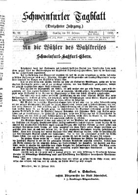 Schweinfurter Tagblatt Samstag 22. Februar 1868