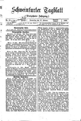 Schweinfurter Tagblatt Donnerstag 27. Februar 1868