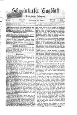 Schweinfurter Tagblatt Samstag 29. Februar 1868