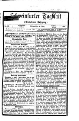 Schweinfurter Tagblatt Mittwoch 4. März 1868