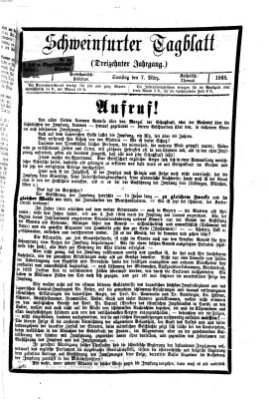 Schweinfurter Tagblatt Samstag 7. März 1868